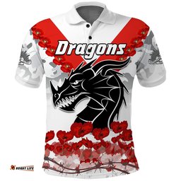 Dragons Anzac 2022 Polo Shirt We Will Remember Them