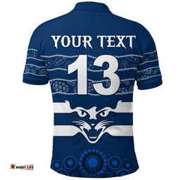Custom Personalised Cats Indigenous Polo Shirt Football Geelong - Custom Text and Number