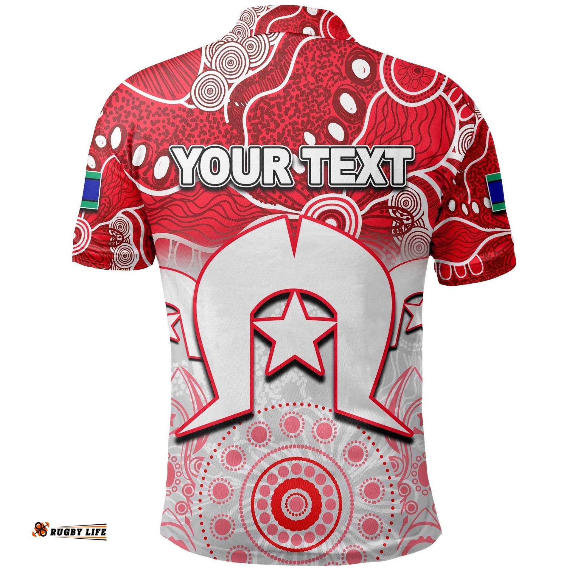 Custom Personalised Swans Australian Football Torres Strait Islanders Mix Aboriginal Polo Shirt
