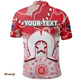 Custom Personalised Swans Australian Football Torres Strait Islanders Mix Aboriginal Polo Shirt