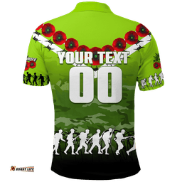 Custom Personalised Sydney Thunder ANZAC 2022 Polo Shirt Camouflage With Poppy -