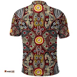 Aboriginal Art Dot Vibes Polo Shirt Indigenous - NO.1