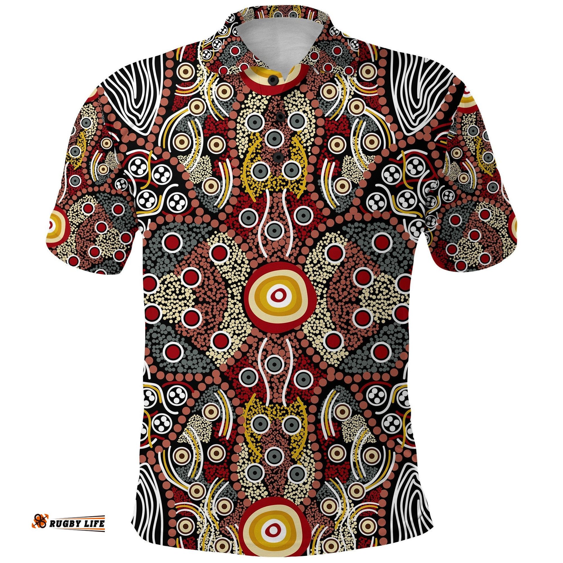 Aboriginal Art Dot Vibes Polo Shirt Indigenous - NO.1