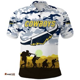 North Queensland Cowboys ANZAC 2022 Polo Shirt Simple Style - White