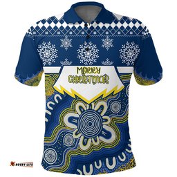 Aboriginal Art Cowboys Merry Christmas Polo Shirt