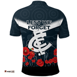 Blues Anzac Day Polo Shirt - Indigenous Art -