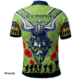Raiders Rugby Polo Shirt - Custom Anzac Day Raiders Polo Shirt