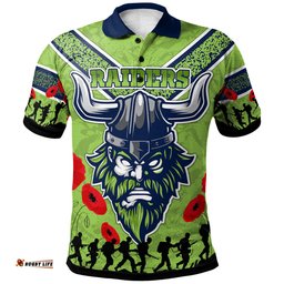 Raiders Rugby Polo Shirt - Custom Anzac Day Raiders Polo Shirt
