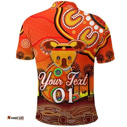 Custom Personalised Aboriginal Art Koala Polo Shirt Indigenous Unique Vibes - Orange