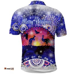 Australian Indigenous Flag Christmas Polo Shirt Original Style - Blue