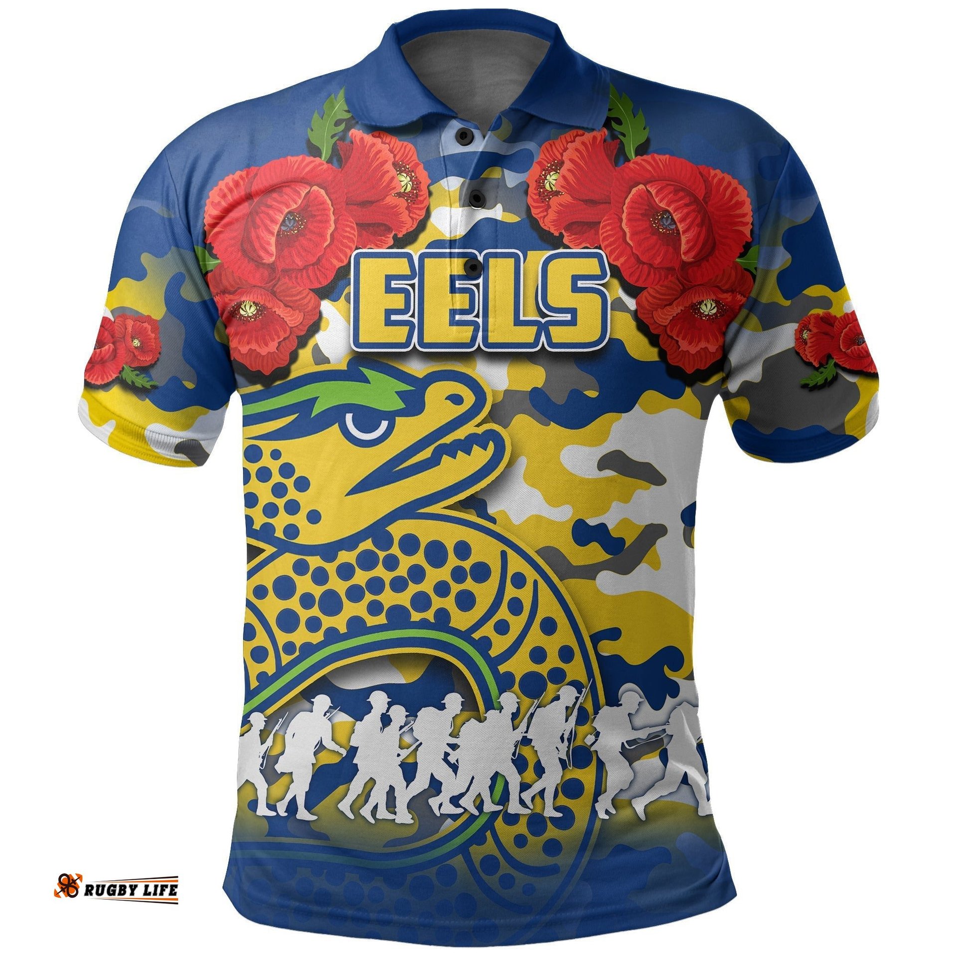 Anzac Day Polo Shirt Eels Army Style No.1
