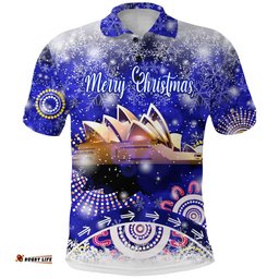 Australian Sydney Opera House Christmas Polo Shirt Original Style - Blue