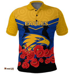 Eagles Anzac Day Indigenous Art Polo Shirt -