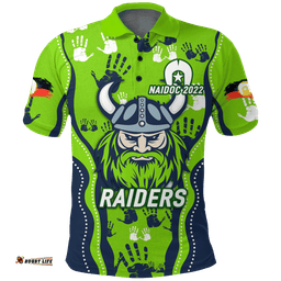 Custom Personalised Canberra Raiders Rugby NAIDOC 2022 Aboriginal Polo Shirt -