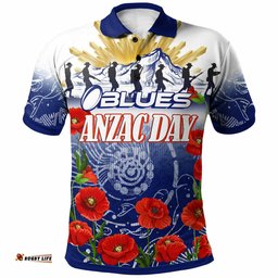 Blues Rugby Polo Shirt - Custom Anzac Blues Rugby Mountain Style Polo Shirt