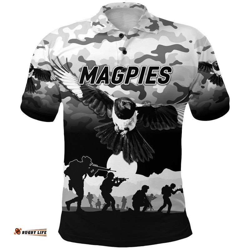 Custom Personalised Collingwood Magpies ANZAC Polo Shirt Simple Style