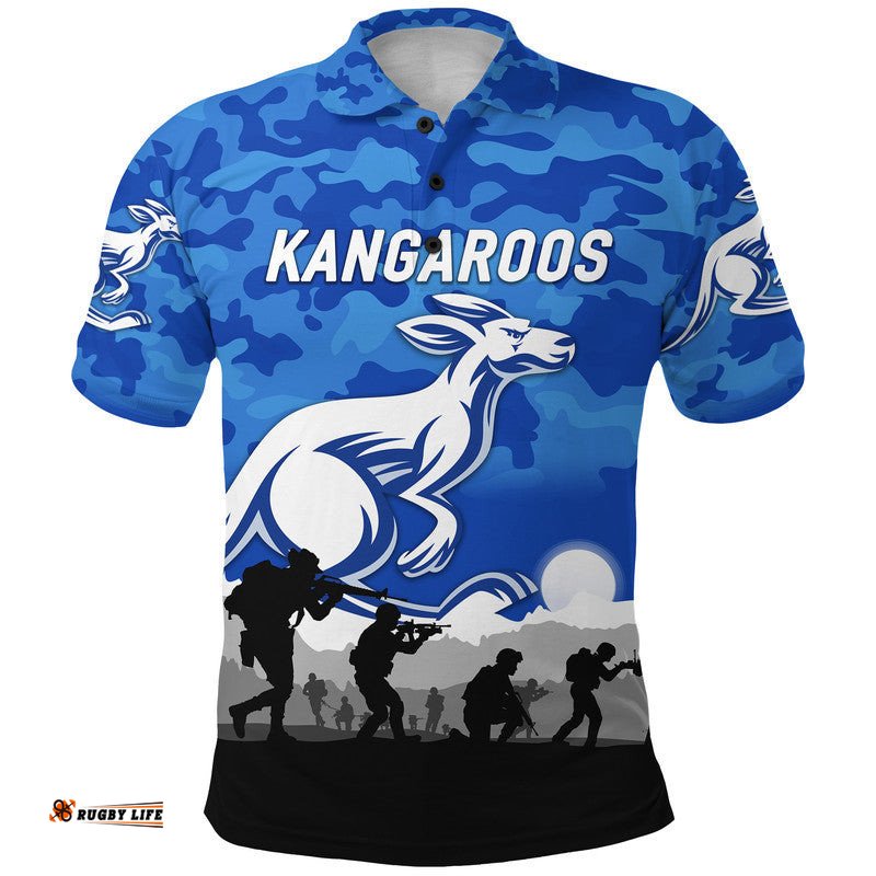 North Melbourne Kangaroos ANZAC Polo Shirt Simple Style