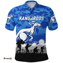 North Melbourne Kangaroos ANZAC Polo Shirt Simple Style