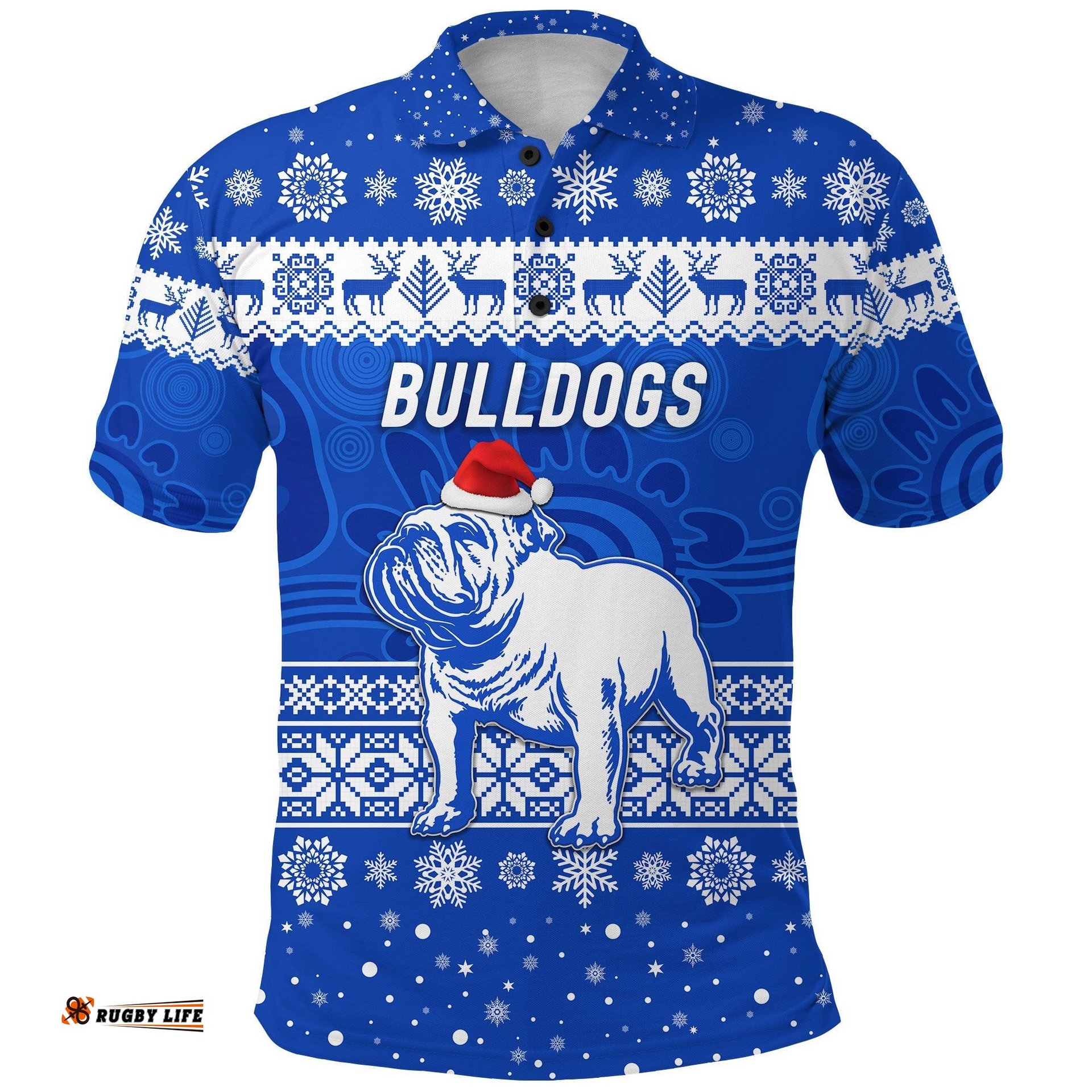 Canterbury-Bankstown Bulldogs Polo Shirt Christmas Simple Style - Blue