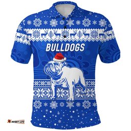 Canterbury-Bankstown Bulldogs Polo Shirt Christmas Simple Style - Blue