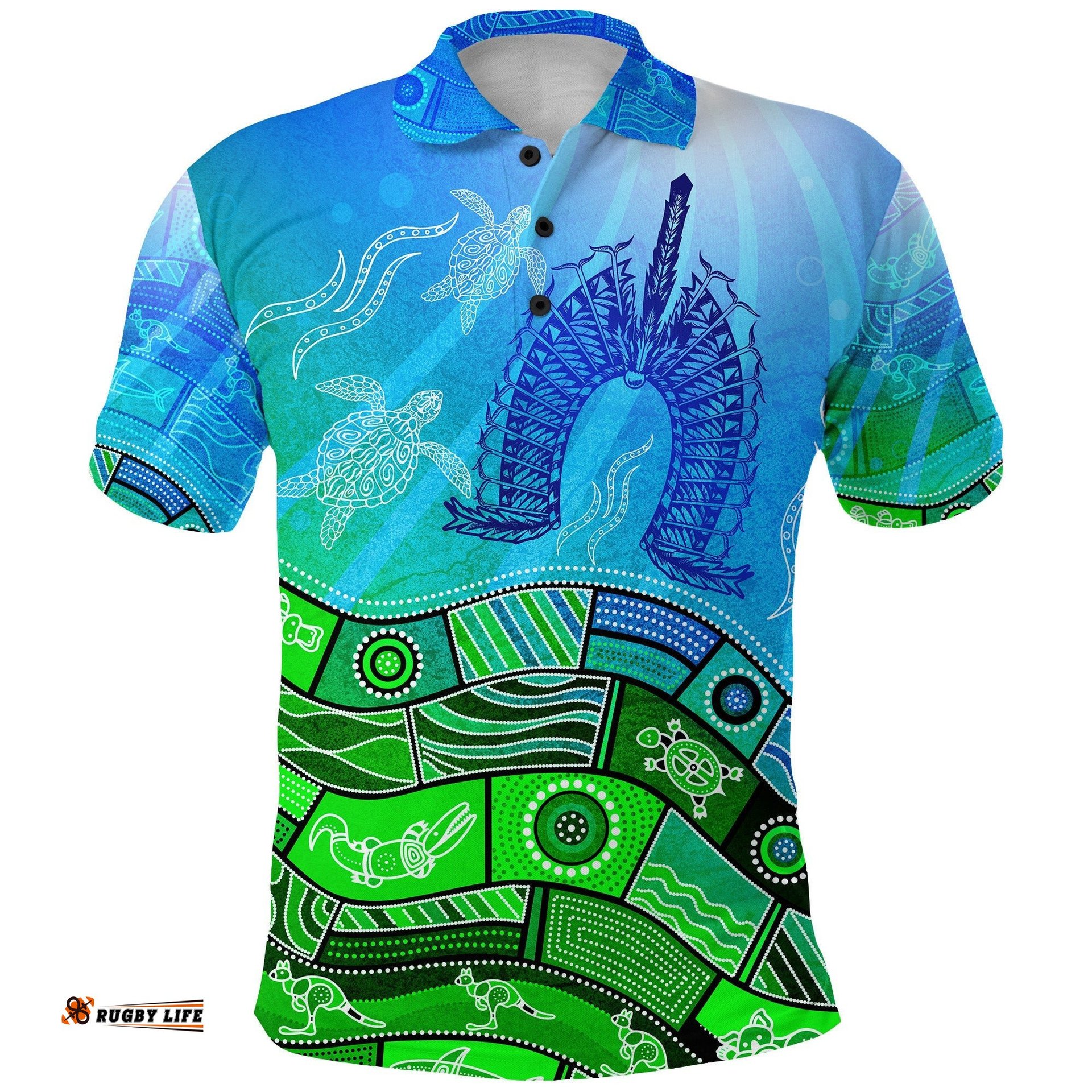Custom Personalised Aboriginal Torres Strait Islands Polo Shirt Towards The Light