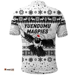 Yuendumu Magpies Football Club Polo Shirt Christmas Simple Style - White