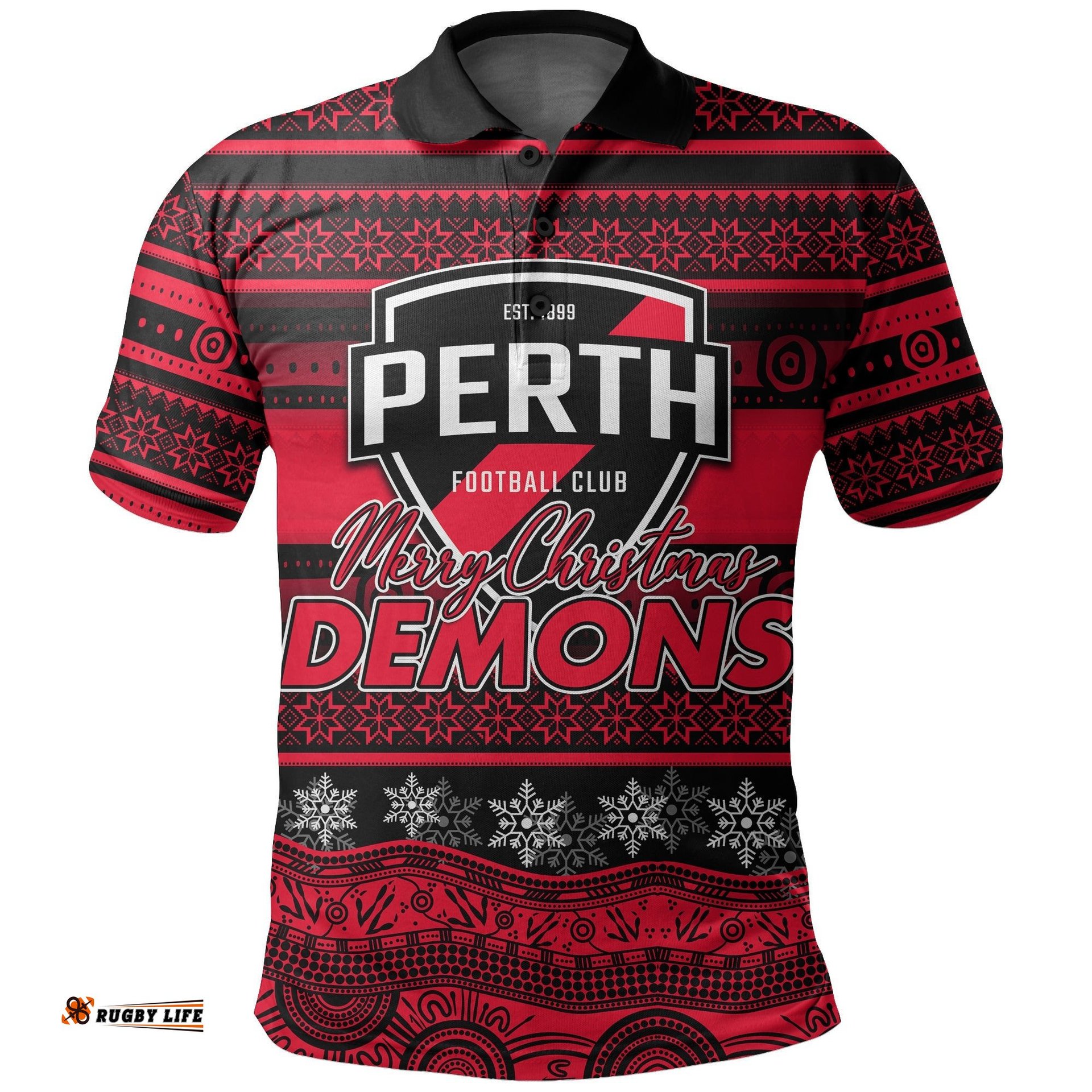 Perth Football Club Polo Shirt Christmas 2021 Style