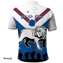 Bulldogs Anzac Day Polo Shirt Simple Lest We Forget Style