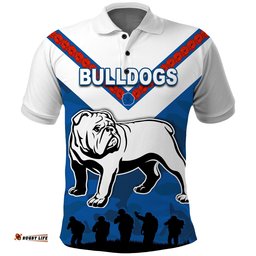 Bulldogs Anzac Day Polo Shirt Simple Lest We Forget Style