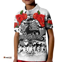 Anzac Day Polo Shirt Dragons Army Style No.2