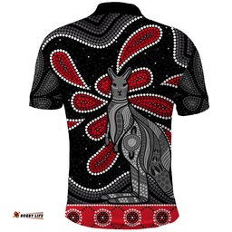 Aboriginal Boomerang Polo Shirt Kangaroo Australia