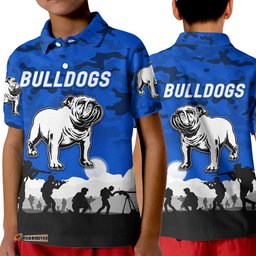 Bulldogs ANZAC Polo Shirt Simple Style - Blue