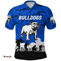 Bulldogs ANZAC Polo Shirt Simple Style - Blue
