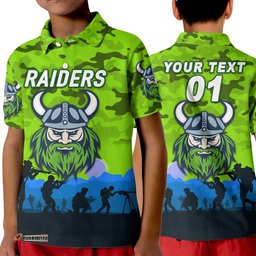 Custom Personalised Canberra Raiders ANZAC 2022 Polo Shirt Simple Style
