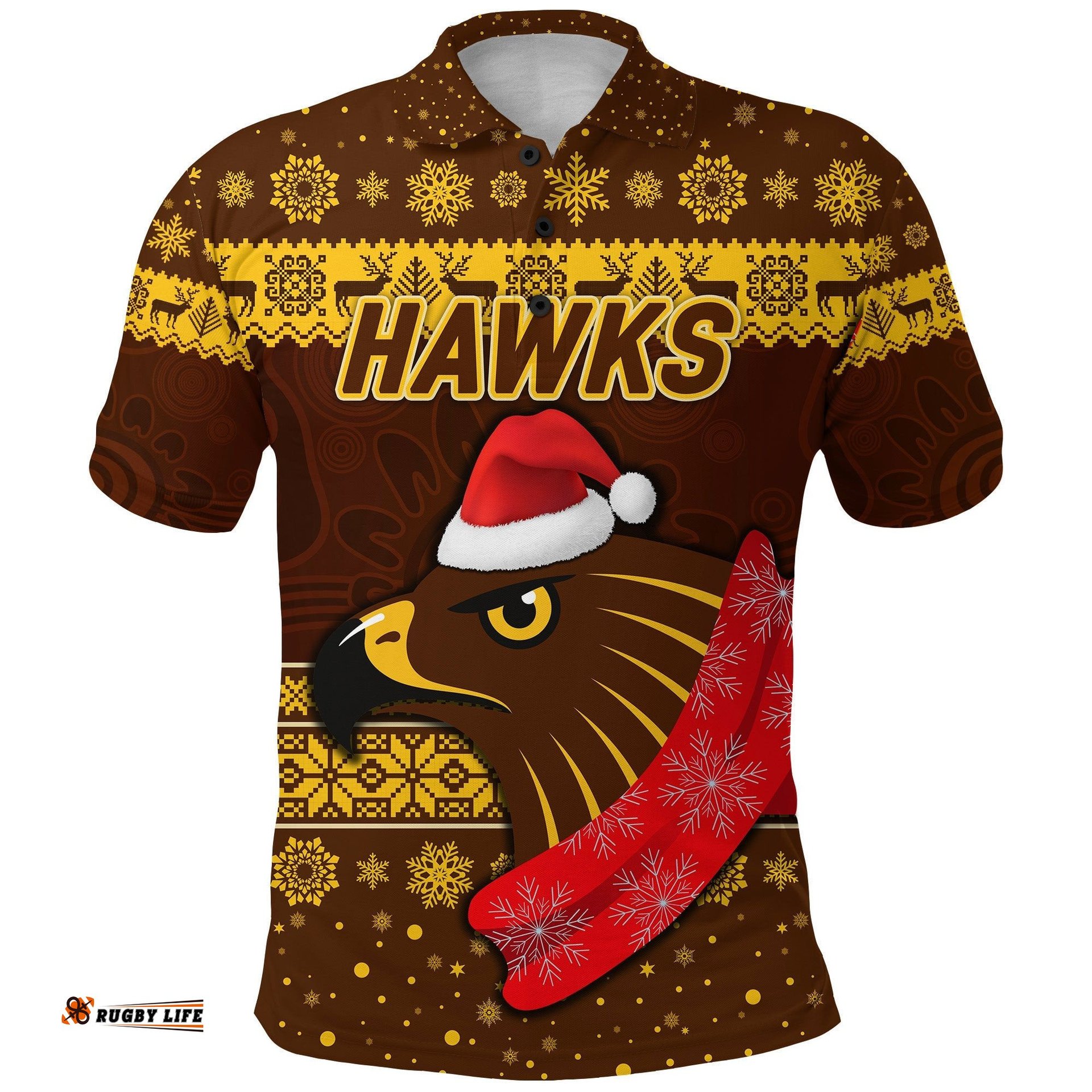 Hawthorn Hawks Polo Shirt Christmas Simple Style