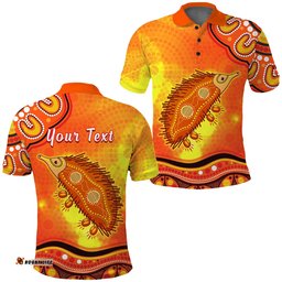 Custom Personalised Echidna Aboriginal Polo Shirt Australian Animal