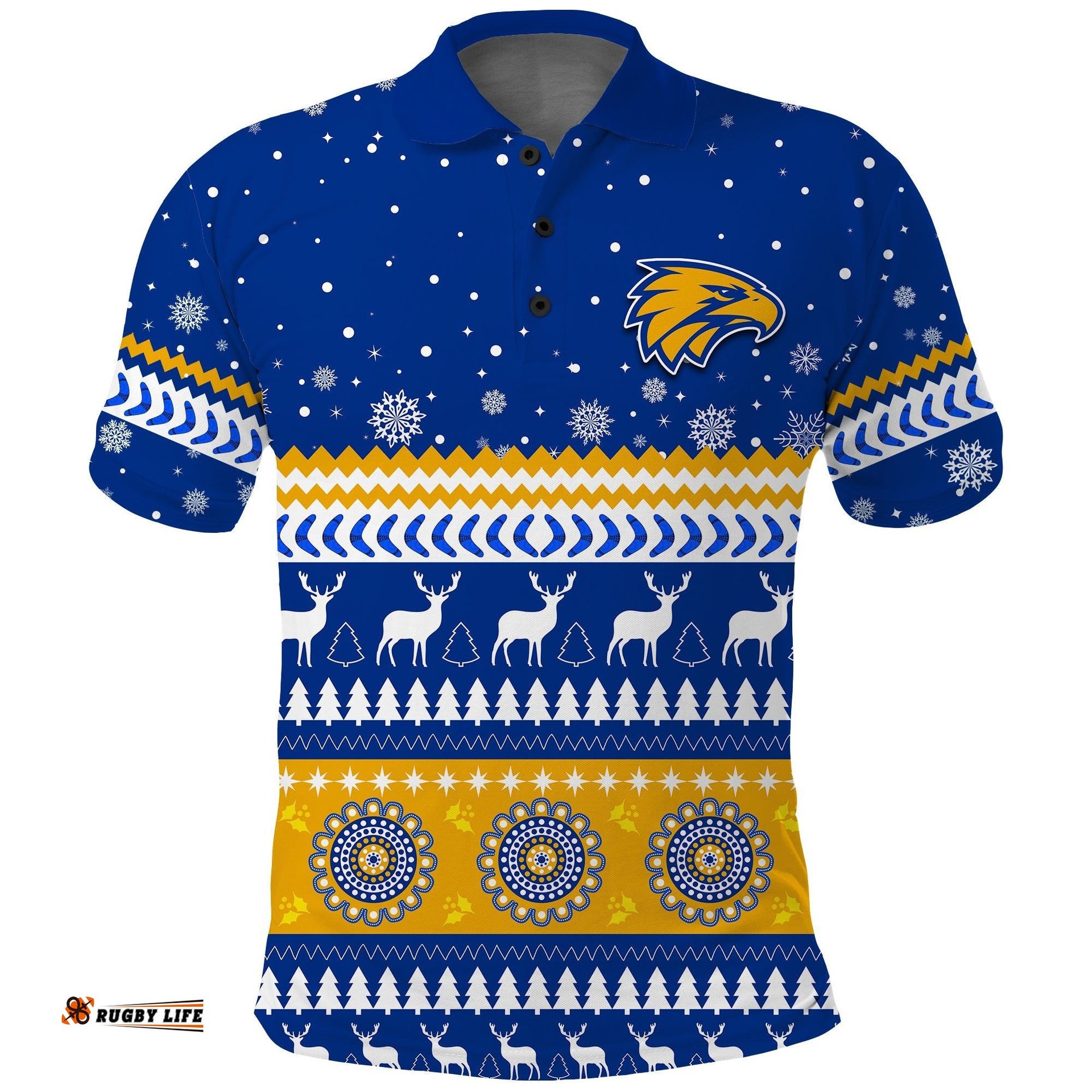 Eagles Christmas Polo Shirt Indigenous West Coast