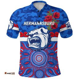 Custom Personalised Hermannsburg Western Aranda Bulldogs Football Club ANZAC Polo Shirt Indigenous Vibes