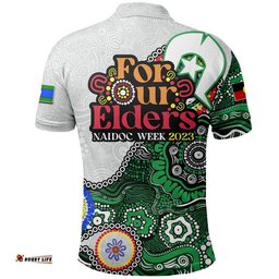 Raiders Rugby Polo Shirt NAIDOC 2023 Patterns Amazing Aussie