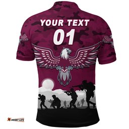 Custom Personalised Sea Eagles ANZAC Polo Shirt Simple Style