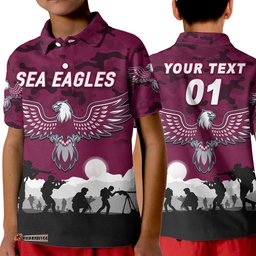 Custom Personalised Sea Eagles ANZAC Polo Shirt Simple Style