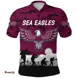 Custom Personalised Sea Eagles ANZAC Polo Shirt Simple Style