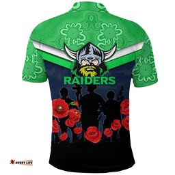 Canberra Raiders Anzac Day Polo Shirt - Indigenous Art -