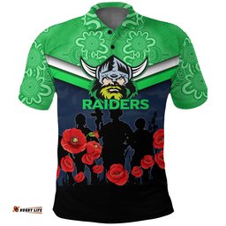 Canberra Raiders Anzac Day Polo Shirt - Indigenous Art -