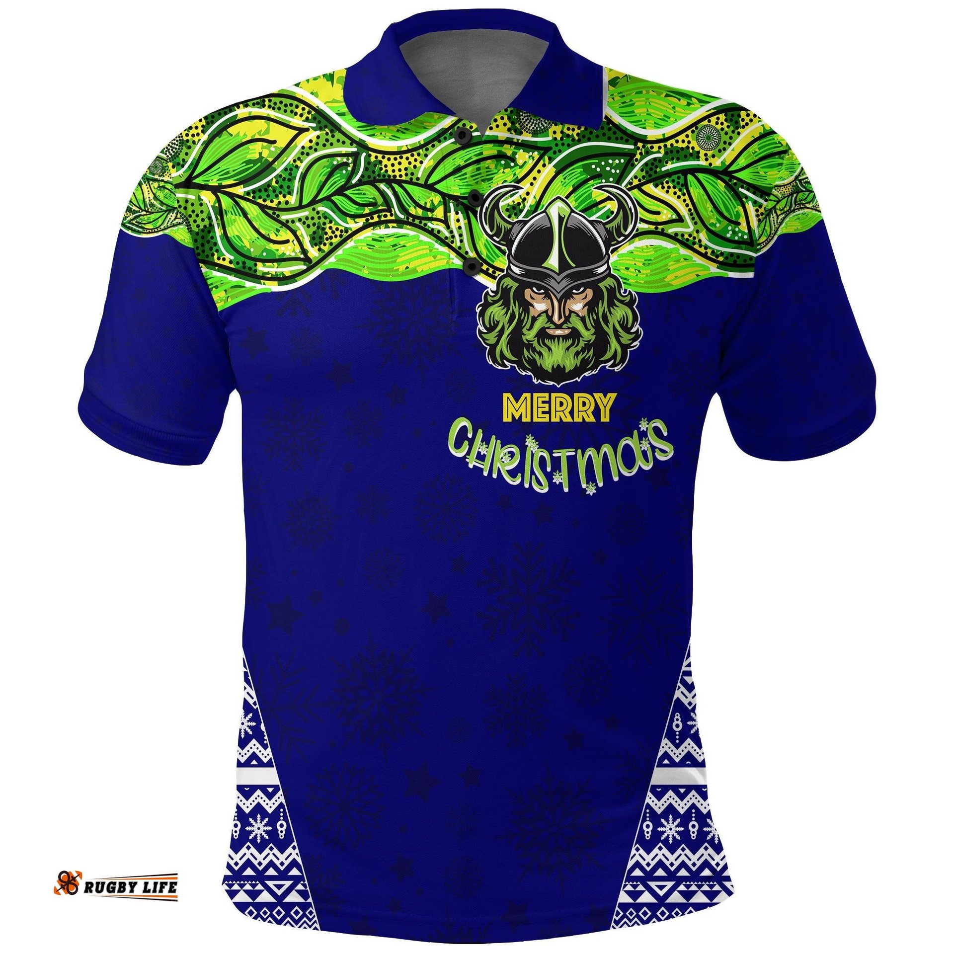 Aboriginal Christmas Polo Shirt The Green Machine