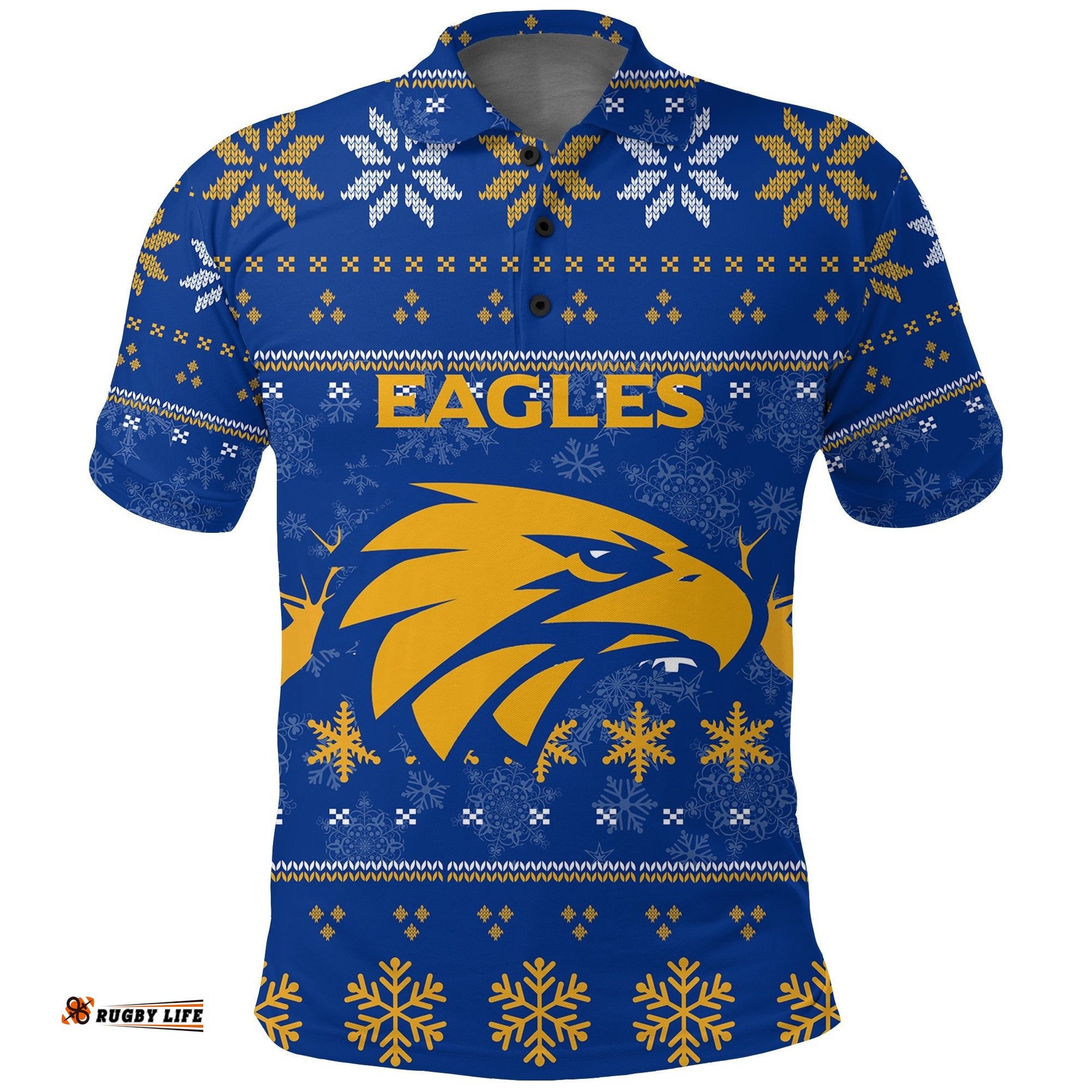 West Coast Eagles Club Polo Shirt - Christmas Ugly Style -