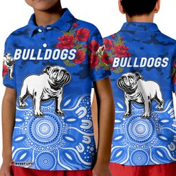 Canterbury-Bankstown Bulldogs ANZAC 2022 Polo Shirt Indigenous Vibes - Blue