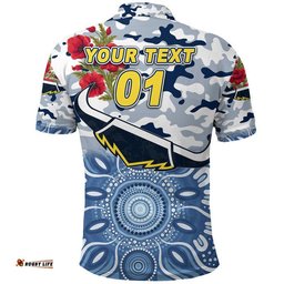 Custom Personalised Cowboys ANZAC Polo Shirt Indigenous Vibes - White