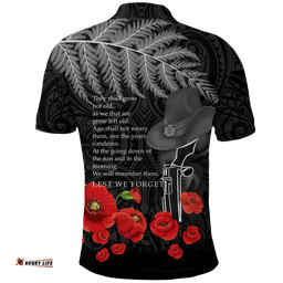New Zealand Anzac Lest We Forget Remebrance Day Polo Shirt -
