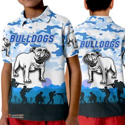 Canterbury-Bankstown Bulldogs ANZAC 2022 Polo Shirt Simple Style - White